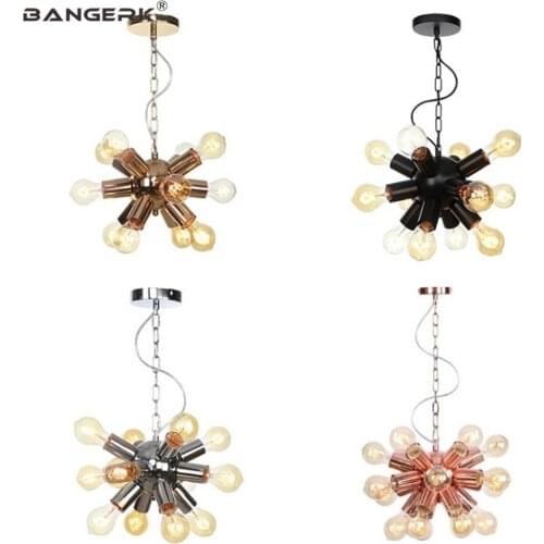 Rose Gold Sling Chain Pendant Lamp Modern Home Decor Edison LED Hanging Light Dinning Room Indoor Lighting Iron Droplight