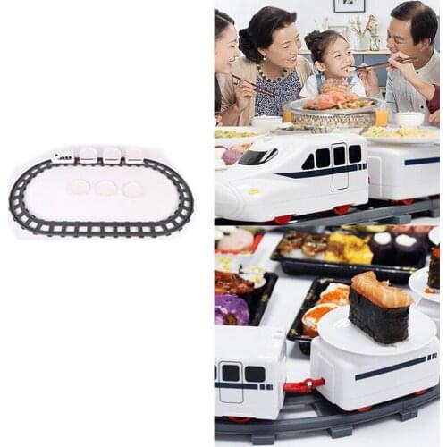 Sushi Train Rotary Sushi Toy Track Conveyor Belt Rotating Table Kid Food Train Set DIY Sushi Making Family Sushi Party