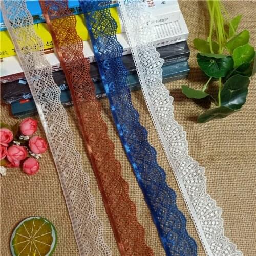S2329 3-3.5cm stretch Elastic and Colorful Nylon Spandex lace fabric trim for dress pants skirt decoration accessories