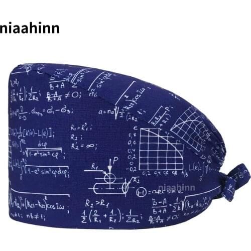 Print Pet Hospital Nurse Cap Medical Surgical Caps Dentistry Clinic Hats High Quality Unisex Adjustable Women&men Operating Hat
