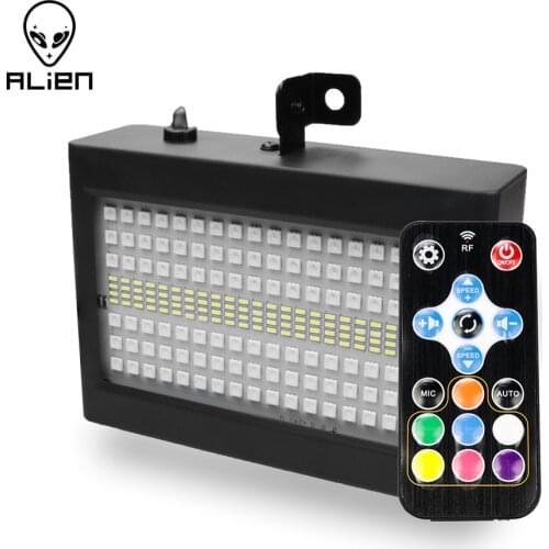 ALIEN 204 LED RGB White Disco DJ Strobe Lights Party Holiday Music Club Sound Flash Stage Lighting Effect With Remote Controller