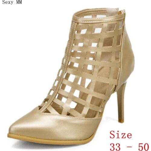 Women Gladiator Sandals High Heels Pumps Summer Shoes Woman High Heel Sandals Small Plus Size 33 - 50