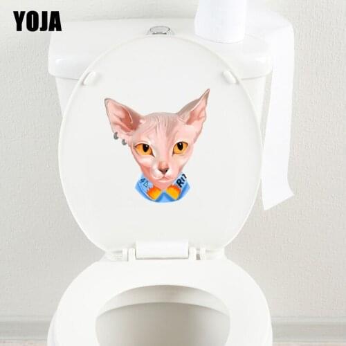 YOJA 20.9*22.6CM Modern BedRoom Home Decoration Wall Sticker Toilet Decal Animal Cat T3-0462