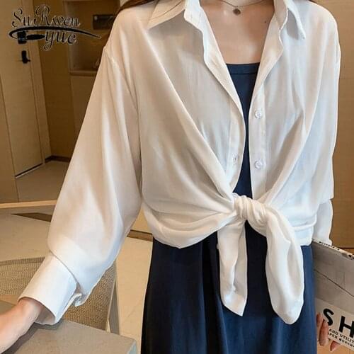 Plus Size Solid Woman Shirt Loose Korean Tops 2021 Autumn Shirt Women Long Sleeve Office Lady Clothing Feminine with Button 9358