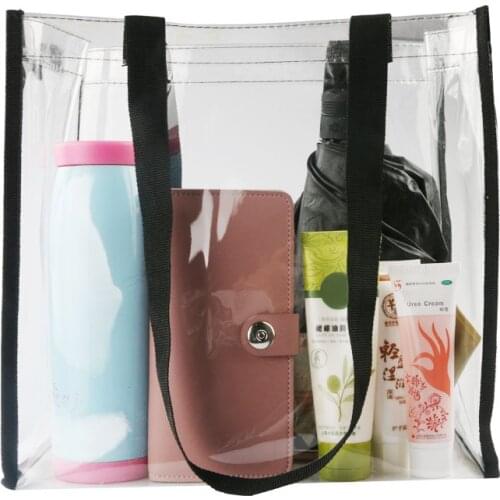 New Large Capacity Ladies Tote Bag PVC Women Handbag Shoulder Bags Fashion Transparent Beach Shopper Bag Home Storage Bag