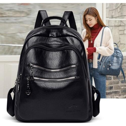 Bagpack Women Leather Backpack Designer Shoulder Bags For Women 2021 School Bags For Teenage Girls Mochila Feminina