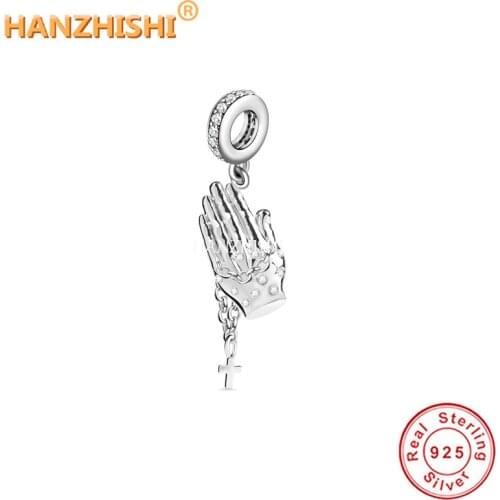 2021 New 925 Sterling Silver Gesture Pendant Charm Beads Fit Original Pandora Charm Bracelet Necklace Women DIY Jewelry Making