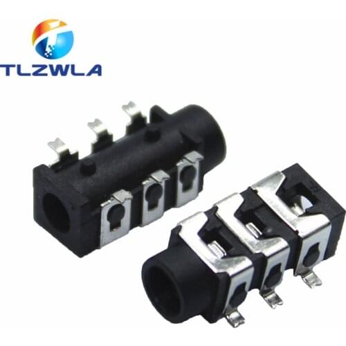 10PCS PJ-313D PJ313 SMD 6Pin SMT 3.5mm Female Audio Connector Stereo Black and Green Headphone Jack