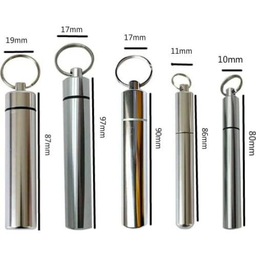 2PCS Pocket Toothpick Holder Ti Alloy Waterproof Toothpick Canister Holder Capsule Seal Bottle Keyring for Travel