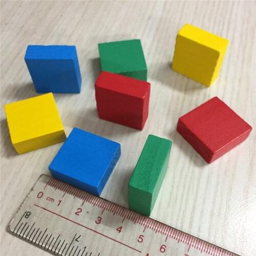 20Pcs 25mm*25mm*10mm Colorful Wood Game Chess Pieces For Block Wargame Board Games Accessory