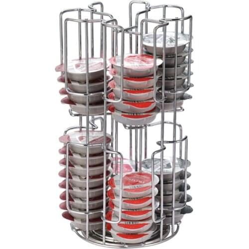2021 New High-Capacity Rotatable Coffee Capsule Storage Holder 64 Pcs Capsule Storage Display Rack Tassimo Storage Rack