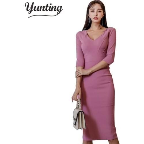 2021 Spring Summer Women Bodycon Pencil Sheath Retro Formal Wedding Evening Party Special Occasion Dress