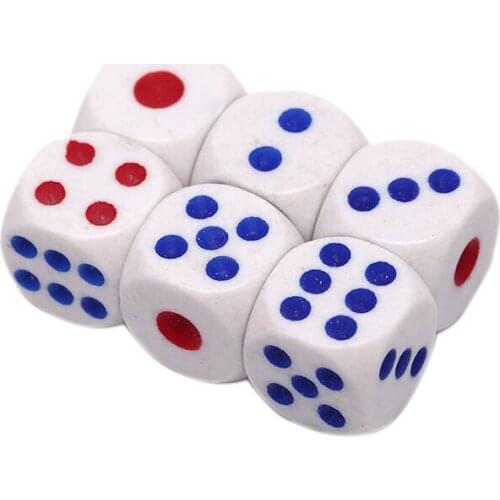 6Pcs HOT!10mm Acrylic White Round Corner Dice Clear Drinking Dice Portable Table Playing Game hot sale
