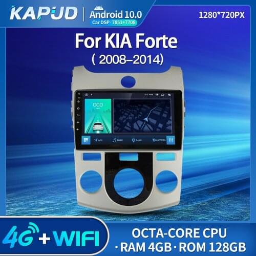 Kapud Android 10.0 Car Multimedia Player For KIA Forte Cerat 2008-2014 Radio 9" Stereo BT GPS Wifi Octa-Core Navigation