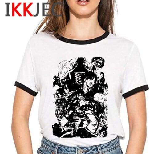 Attack on Titan Shingeki No Kyojin tshirt women harajuku couple tumblr streetwear 2021 clothes white t shirt