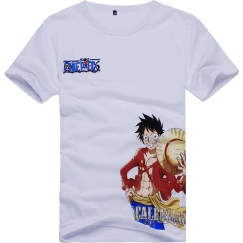 Unisex T Shirt White The Second Generation M D Luffy Print Short Sleeve Top Anime Tee 100% Cotton Anime Cosplay Tee White Top