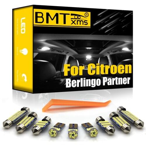 BMTxms For Citroen Berlingo For Peugeot Partner B9 K9 Tepee 1996-Present Canbus Vehicle LED Interior Map Dome Trunk Light Kit