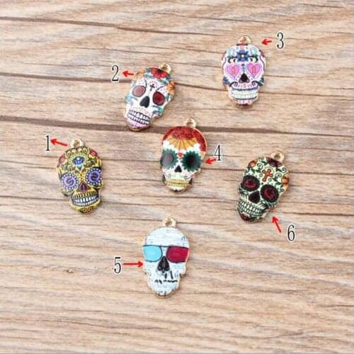 Hot Sale 10pcs DIY fashion charms gifts enamel ghost mask alloy pendant making bracelet necklace clothing jewelry Accessories