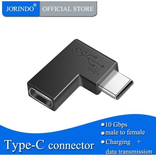 JORINDO Dual type-C male plug converter,Type-C male plug to female jack,Dual USB3.1 female jack Connector,10Gbps,3A