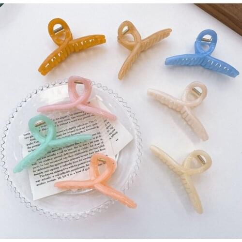 Korean fruit jelly color cross large catch clip fresh and sweet girl hair clip