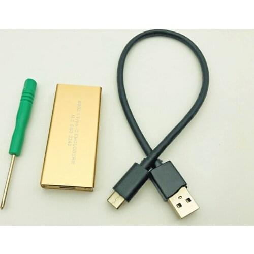 M.2 NGFF SATA SSD 10Gbps to USB 3.1 Type-C Converter Adapter Enclosure Case B Key Connector For 2230 2242 M.2 SSD Hard Drive PC