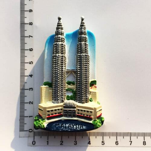 Malaysian capital Kuala Lumpur landmark twin towers three-dimensional landscape tourism memorial crafts magnet refrigerator