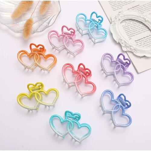 Metal Hair Clip Hollowed Out European And American Hair Catch Double Love Alloy Catch Clip Bath Top Clip Hair Accessories