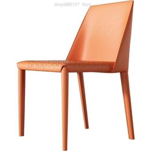 Nordic Light Luxury Dining Chair Home Modern Minimalist Backrest Chair Wrought Iron Italian Minimalist Restaurant Chair Stool Sa