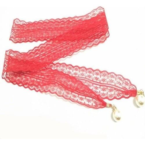 New Casual Flower Ladies Thin Belt Sweet Tassel Braid Decoration Elegant Handmade Flower Fine Womens Dress Belt