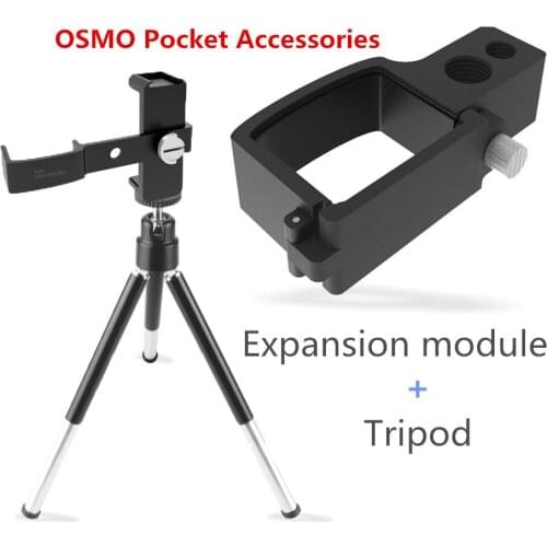 OSMO Pocket Quick-release Expansion module + Multi Functional Aluminum Alloy Mount Tripod 3-axis Gimbal Bracket Holder Phone