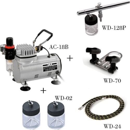 Professional spray gun set with air compressor double acting hobby air brush set, tattoo nail paint