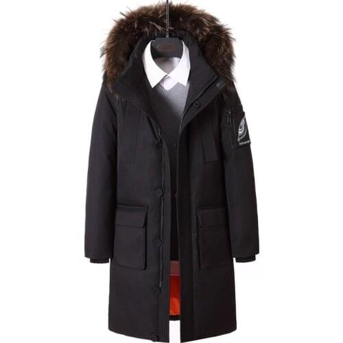 New Down Jacket Men Warm 90% White Duck Winter Outwear Coat Fur Collar Hooded Down Parka Fashion Thicken Coats Jackets Masculino