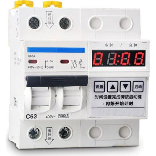 63A , 12000W circuit break with timing function countdown circuit breaker with time function 0-99 Hours 59 Minutes timer switch