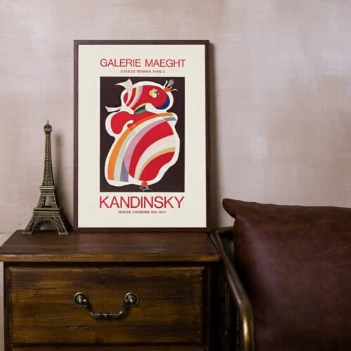 Wassily Kandinsky Artwork Canvas Print Exhibition Poster Mid Century Modern Abstract Painting Picture Living Room Wall Art Decor