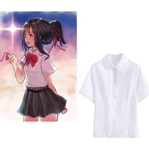 Women JK Cosplay High School Uniform Student Girl Harajuku Preppy Style White Shirt Top Blouse