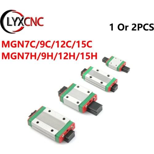 1/2PCS MGN7H MGN9H MGN12H MGN15H MGN7C MGN9C MGN12C MGN15C Carriage Block for MGN9 MGN12 MGN15 MGN Linear Rail Guide CNC Parts