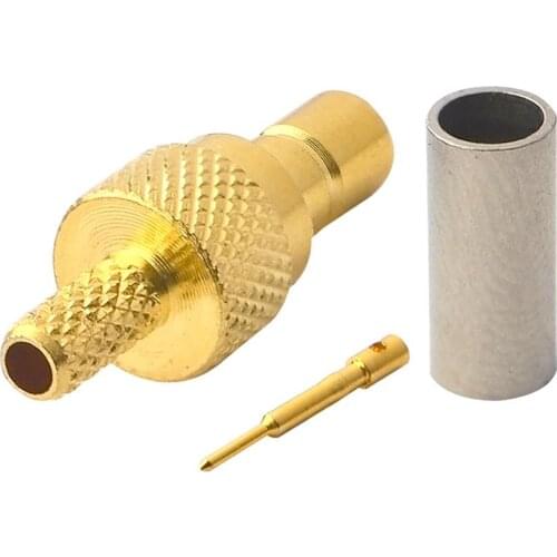 10 pieces/lot) SMB Crimp male plug connector straight for LMR100 RG316 RG174