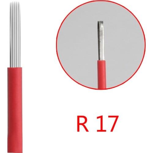 100pcs Permanent Makeup Manual Eyebrow Tattoo Microblade Needles Round 17 Pins