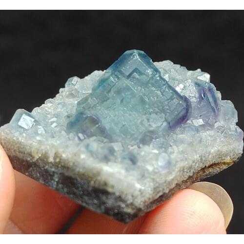 5.7-15.7g100% natural rare blue-green fluorite cluster mineral crystal specimen healing energy home decoration teaching specime