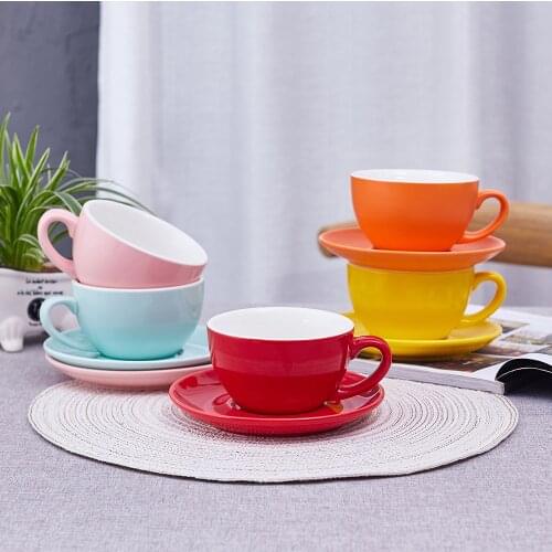 150ml Thick Body Ceramic Coffee Cup and Saucer for Flat White Latte Cup Cappuccino Double Espresso Coffee Cup Set Drinkware