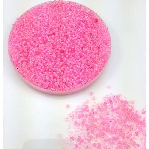 16g 1000pcs 2mm 12/0 Pink Clear Color Round Loose Spacer Beads Cezch Glass Seed Beads Handmade Jewelry Making DIY Garment Bead