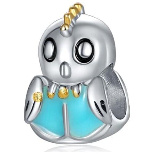 5PCS Fit Original Bracelet Femme DIY Enamel Cartoon Bird Chicken Chick Big Hole Beads Animal Metal Charms For Women Pulseira