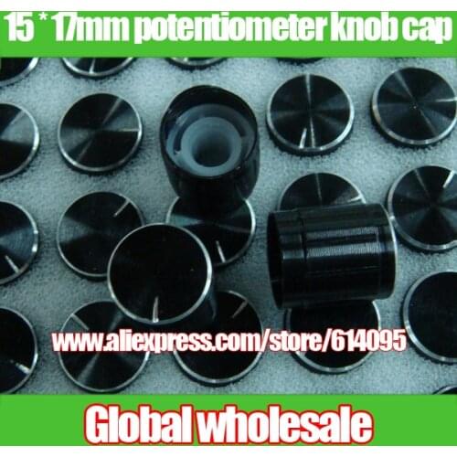 50pcs 15 * 17mm potentiometer knob cap / volume knob rotary switch black cap