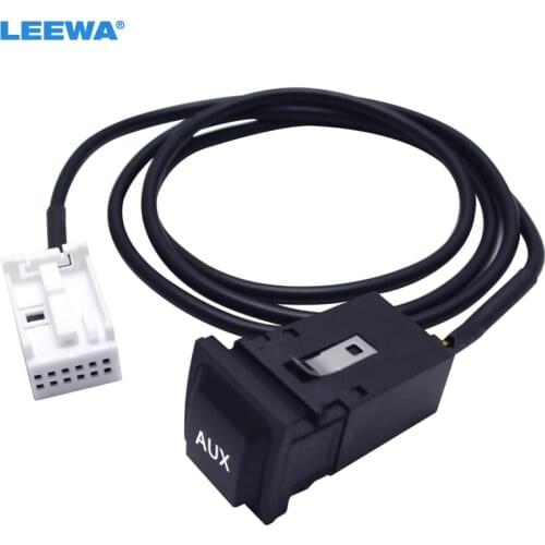 LEEWA Car Audio AUX Cable Plug With Switch For VW Golf GTI Jetta MK6 Sagitar SciroccoRCD510/300/310 #CA1868