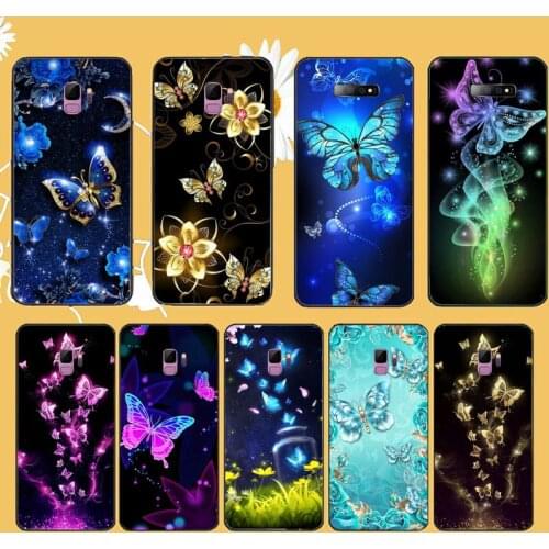 Fly color Butterfly glitter fashion Phone Case For Samsung galaxy S 9 10 20 A 10 21 30 31 40 50 51 71 s note 20 j 4 2018 plus