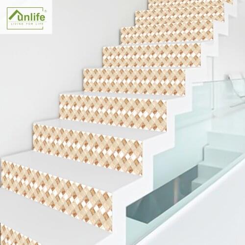 Funlife® Diamond Marble Mosaic Easy to Clean Stair Stickers Bathroom DIY Self-Adhesive Ground Stickers Waterproof Floor Stickers