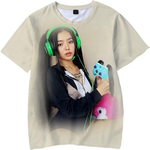 Cute Girl Net Red Summer T-shirt O-neck Tshirt Fashion Bella Poarch 3D Adult/kids Short Sleeve Tees Casual High Quality