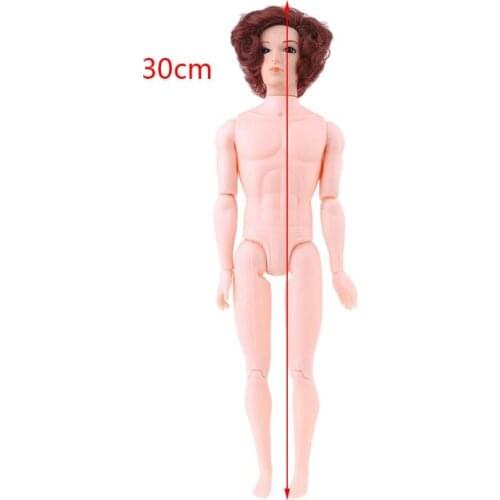 30cm 12 Moveable Jointed Nude Naked Dolls Doll Body Brown Hair for Ken Boy Male Man Boyfriend Prince