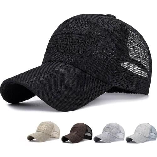 Summer Breathable Mesh Cap Men Embroidery Letter Sport Baseball Cap Outdoor Man Male Sun Hat Trucker Hats