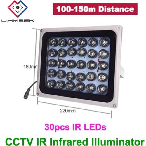 Lihmsek High-End 150m High Power 30pc Array LED Illuminator Light CCTV IR Infrared Night Vision For Parking Lot HighWay Camera